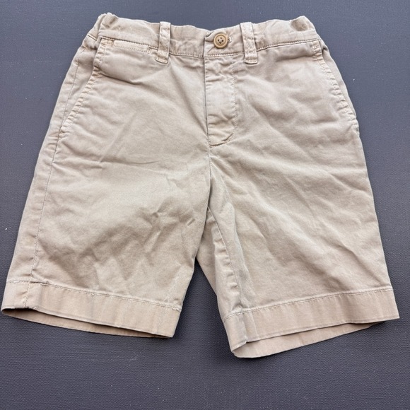 Crewcuts Stanton Shorts Kids Boys Size 5 Khaki Cotton Flat Front Casual Classic - Picture 1 of 8